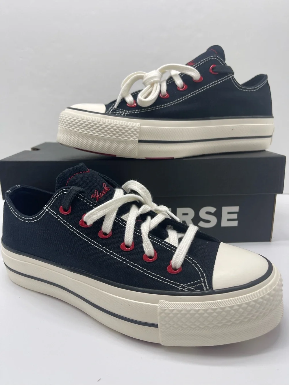 Converse CTAS Lift Ox Platform Sneakers Black Egret Days Ahead A19059C NWT